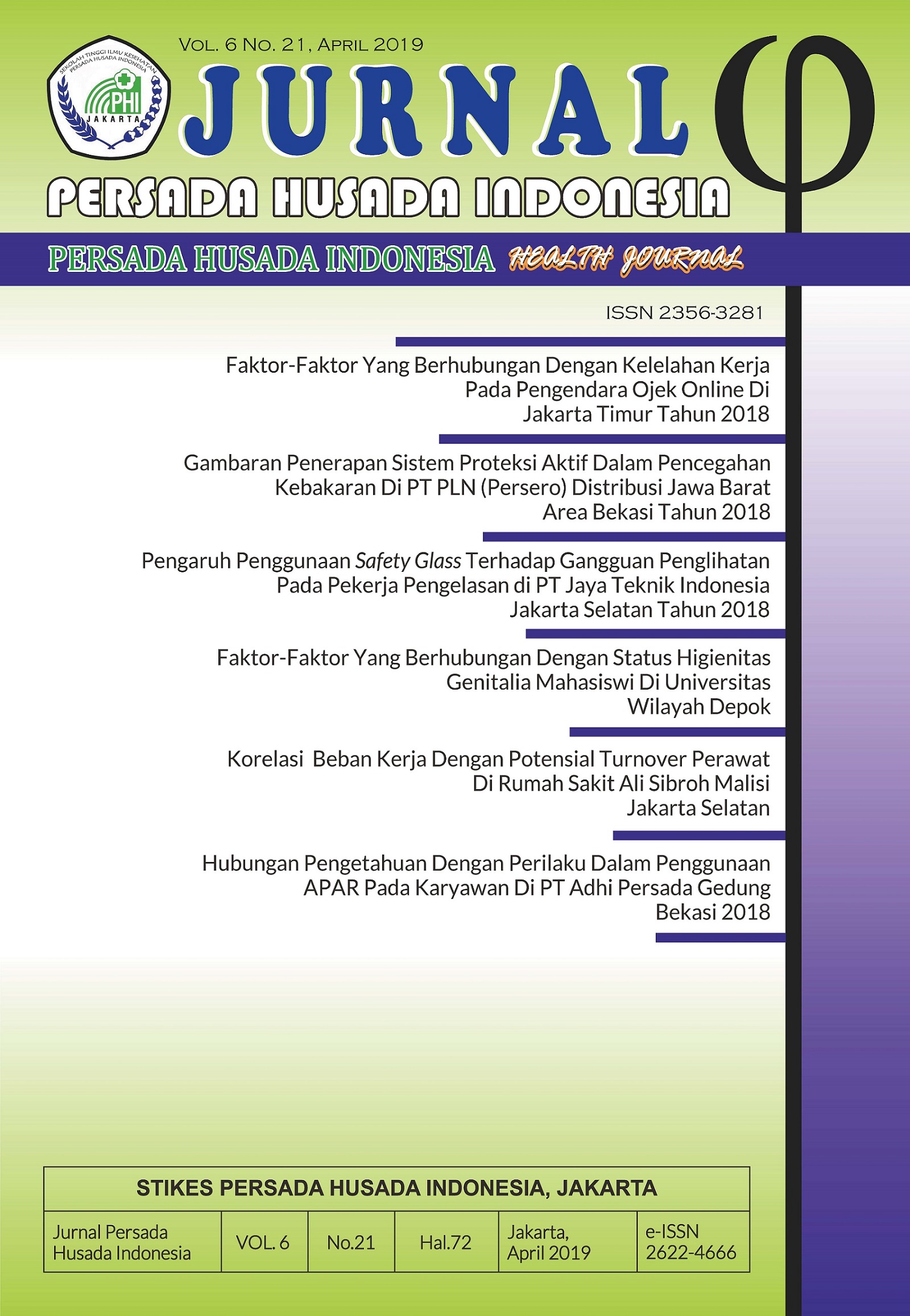 Cover Vol 6 No 21 (2019)